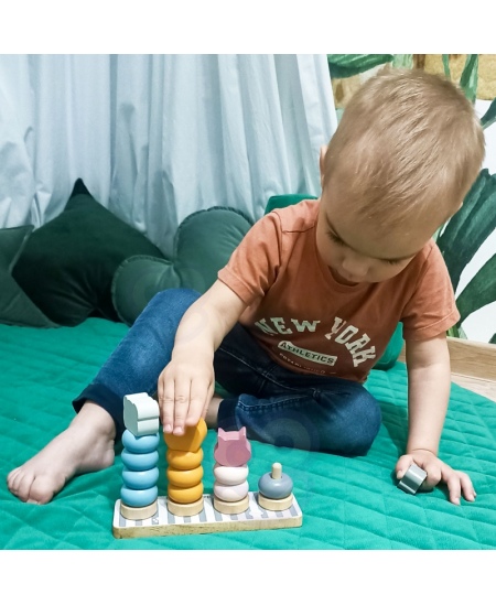 Koka izglītojošā piramīda ar skaitļiem VIGA PolarB Dzīvnieki