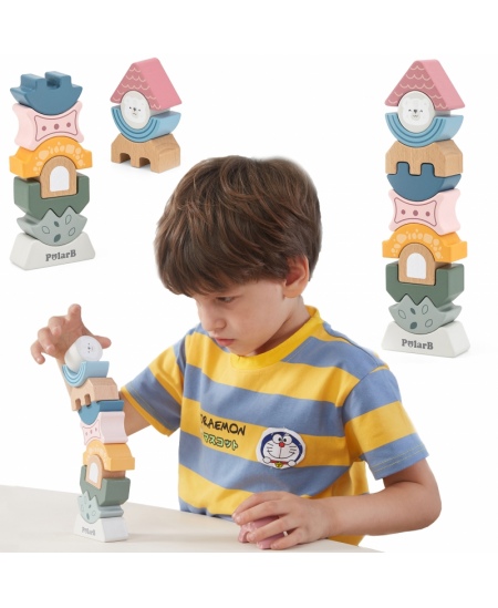 Koka balansēšanas spēle-puzle VIGA PolarB Tornis