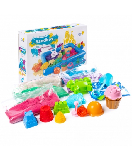 Kinetisko smilšu komplekts ar piepūšamu smilšu kasti GENIO KIDS