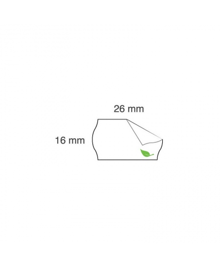 Pašlīmējošās etiķetes cenu marķieriem, 26x16 mm, vājas lipības, viļņotas, 1000 etiķetes, baltas