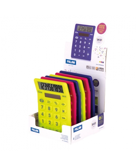 Kalkulators MILAN Acid, 10 zīmes, spilgtās krāsās