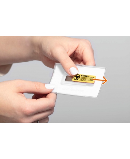 Vārda kartes futrālis DURABLE CLICK FOLD, 54x90 mm