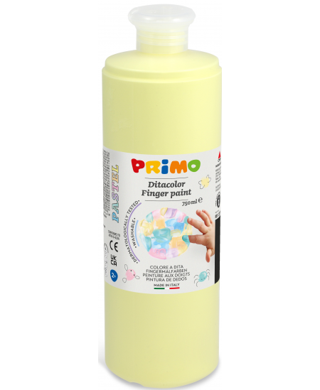 Pirkstu krāsa PRIMO, pasteļdzeltena, 750 ml