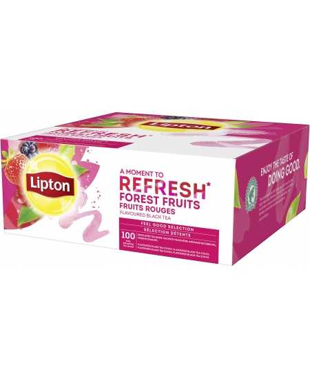Melnā tēja LIPTON ar meža ogu aromātu, 100 gab.