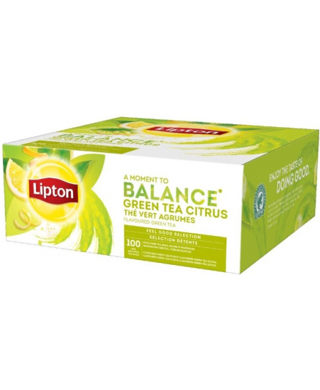 Zaļā tēja LIPTON ar citronu aromātu, 100 gab.
