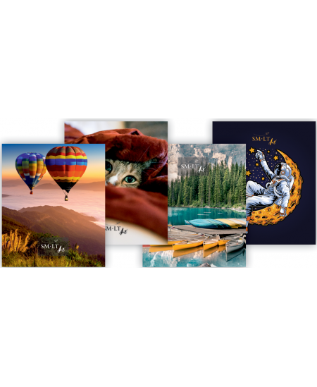 Kartona mape ar gumiju SM-LT, ar dažādiem zīmējumiem, A5, 1 gab.