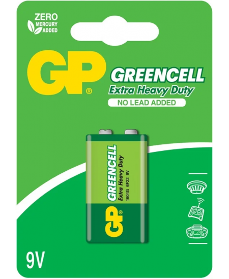 Baterija GP BATTERIES, 6F22 (krona), 1 gab.