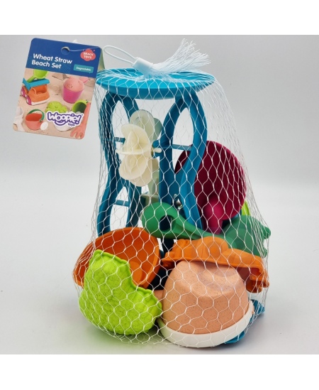 Smilšu komplekts ar griezuli un laistāmo kannu WOOPIE, 10 daļas