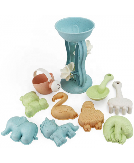 Smilšu komplekts ar griezuli un laistāmo kannu WOOPIE, 10 daļas