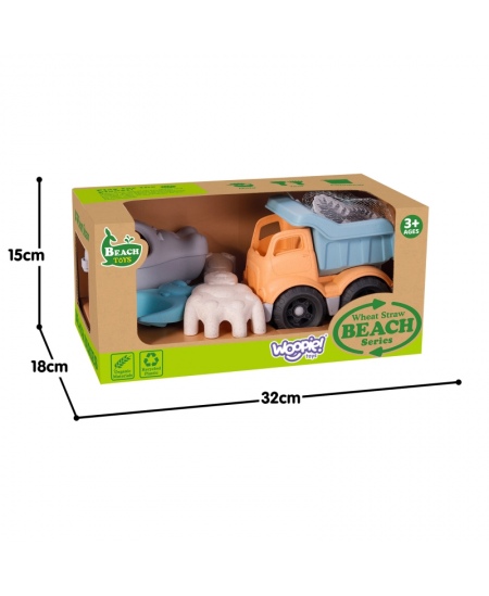 Smilšu rotaļlietu komplekts ar automašīnu WOOPIE, 7 daļas