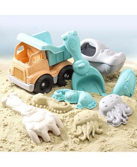 Smilšu rotaļlietu komplekts ar automašīnu WOOPIE, 7 daļas