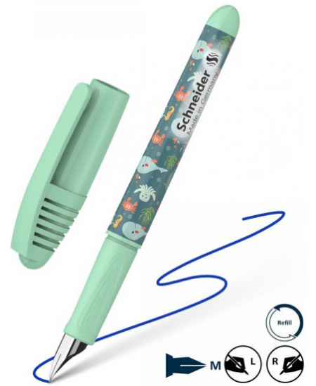 Tintes pildspalva SCHNEIDER Zippi “Happy Fish”, zaļgans korpuss