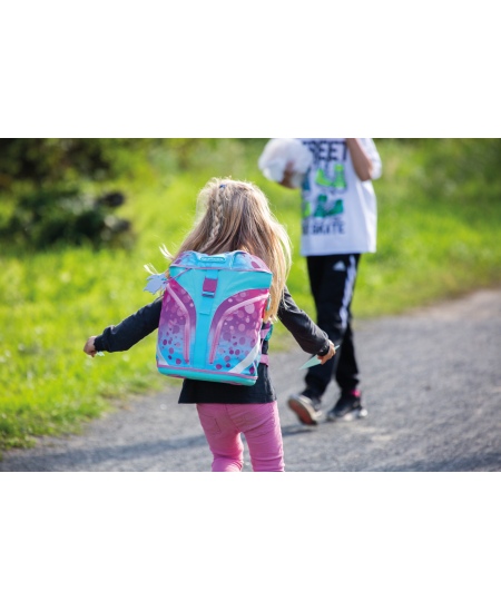 Mugursoma ar piederumiem HERLITZ SoftLight Plus Greenline Pink Bubbles