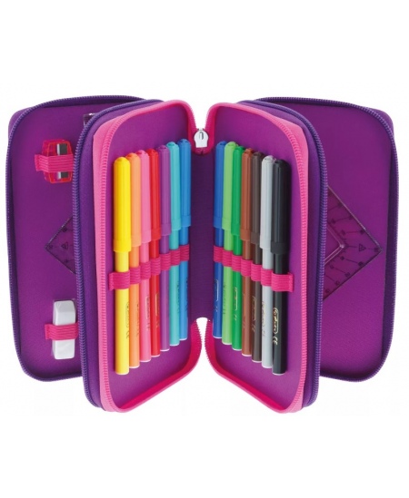 Penālis HERLITZ Dip Dye, violets, trīs nodalījumi, pildīts