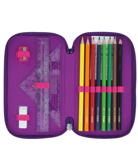 Penālis HERLITZ Dip Dye, violets, trīs nodalījumi, pildīts