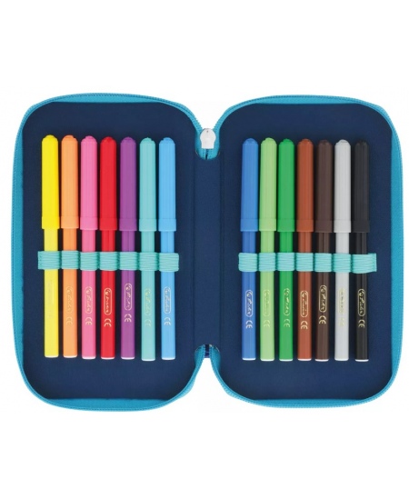 Penālis HERLITZ Dip Dye, zils, trīs nodalījumi, pildīts