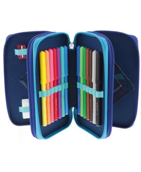 Penālis HERLITZ Dip Dye, zils, trīs nodalījumi, pildīts