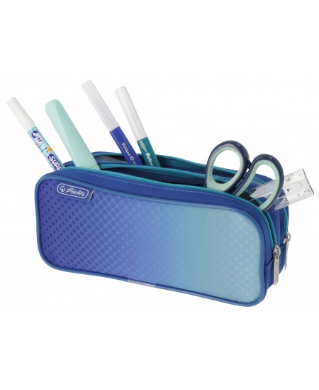 Penālis HERLITZ Dip Dye, zils, divi nodalījumi