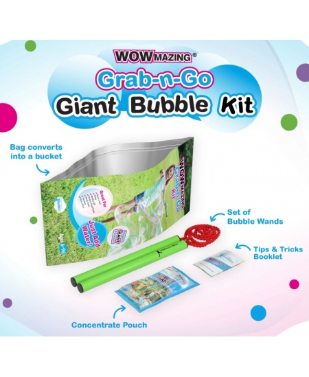 Burbuļu koncentrāta (1 l) un stienīšu komplekts maisiņā-spainī SOUTH BEACH BUBBLES Grab&Go