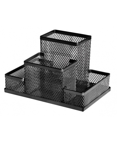 Perforēta metāla penālis FOROFIS, 4 nodalījumi, melns