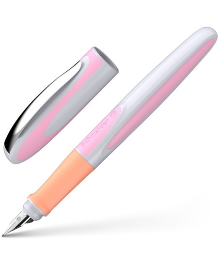 Tintes pildspalva SCHNEIDER Ray, kreiļiem, pelēkrozā korpuss