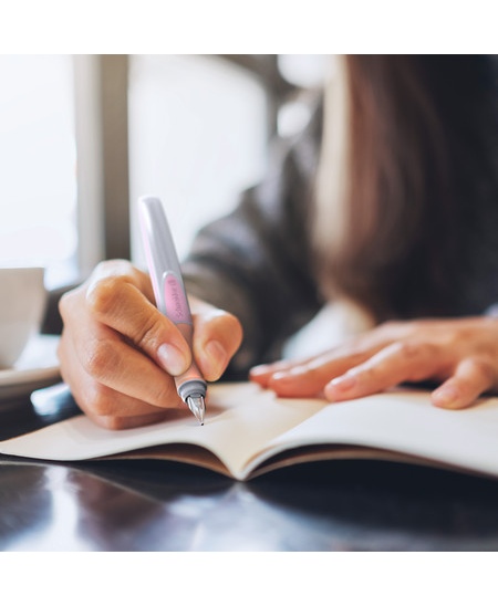 Tintes pildspalva SCHNEIDER Ray, kreiļiem, pelēkrozā korpuss