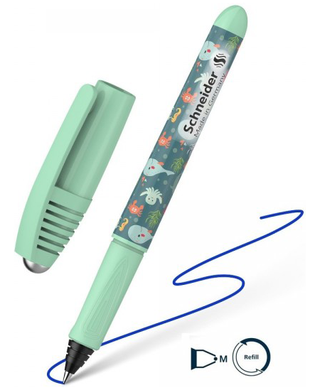 Pildspalva SCHNEIDER Zippi Happy Fish, zaļganā krāsā