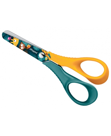 Šķēres mazuļiem blisterī MAPED Jungle Fever Vivo, 12 cm, no 2 gadu vecuma