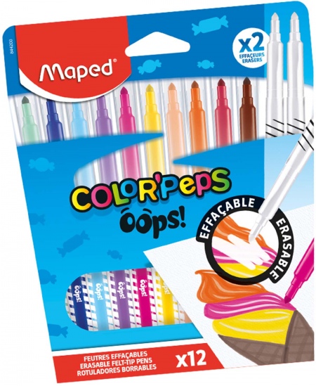 Dzēšamie flomāsteri MAPED Color Peps Oops!, 10+2 gab.