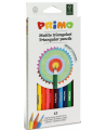 Krāsainie zīmuļi PRIMO, trīsstūru forma, 12 krāsas.