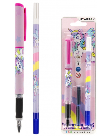 Tintes pildspalva ar dzēšamo STARPAK Unicorn, ar 2 kapsulām