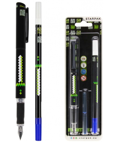 Tintes pildspalva ar dzēšamo STARPAK Pixel, ar 2 kapsulām