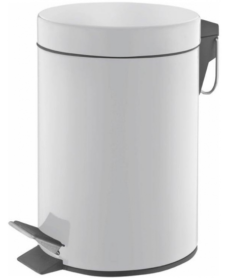 Tērauda atkritumu tvertne EKO ar pedāli, 20 l, baltā krāsā