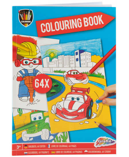 Krāsojamā grāmata GRAFIX Mašīna, A4, 64 lpp.