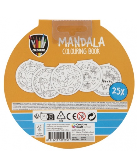 Mandalu krāsojamā grāmata GRAFIX Koala, diametrs 15 cm, 25 lpp.