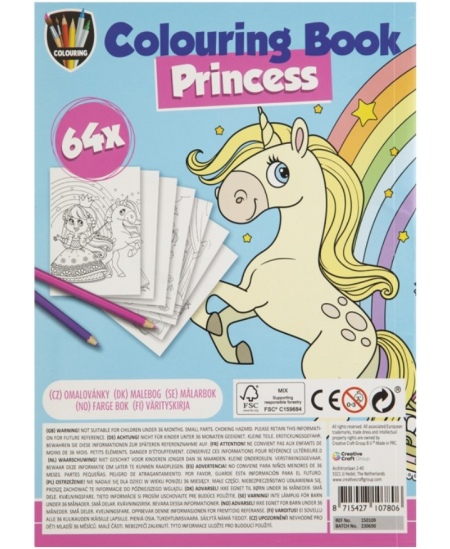 Krāsojamā grāmatiņa GRAFIX Princese, A5, 64 lpp.