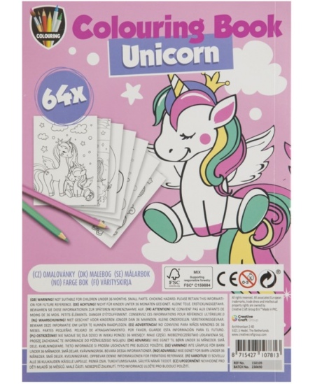 Krāsojamā grāmatiņa GRAFIX Vienradzis, A5, 64 lpp.