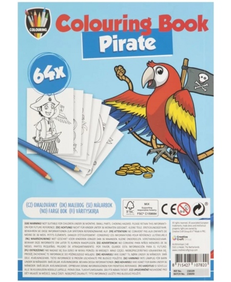 Krāsojamā grāmatiņa GRAFIX Pirāts, A5, 64 lpp.