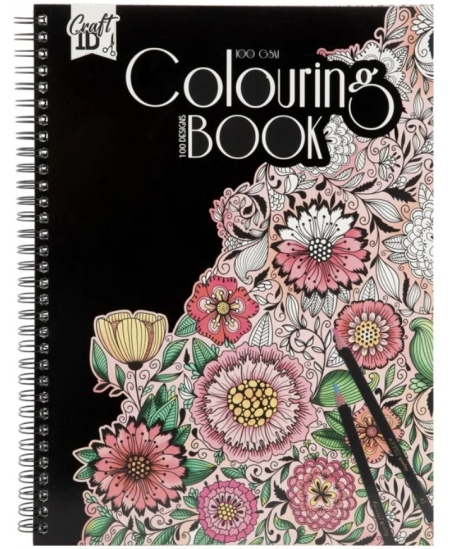 Krāsojamā grāmata GRAFIX Ziedi, 28x21 cm, 50 lapas, 100 gsm