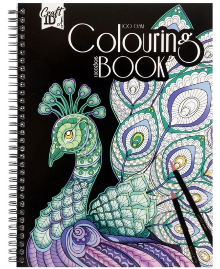 Krāsojamā grāmata GRAFIX Pāvs, 28x21 cm, 50 lapas, 100 gsm