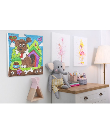 GRAFIX krāsošana pēc skaitļiem Puķītis, audekls, 30x30 cm