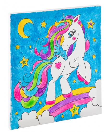 GRAFIX krāsošana pēc skaitļiem Vienradzis, audekls, 30x30 cm