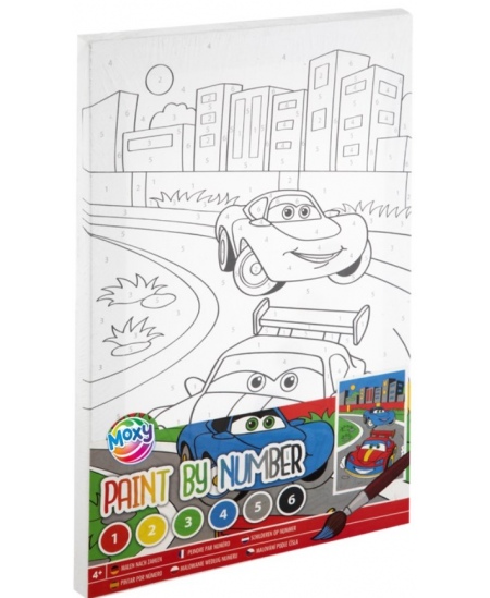 Krāsošanas pēc skaitļiem komplekts GRAFIX Mašīna, audekls, 29,7x19,5 cm