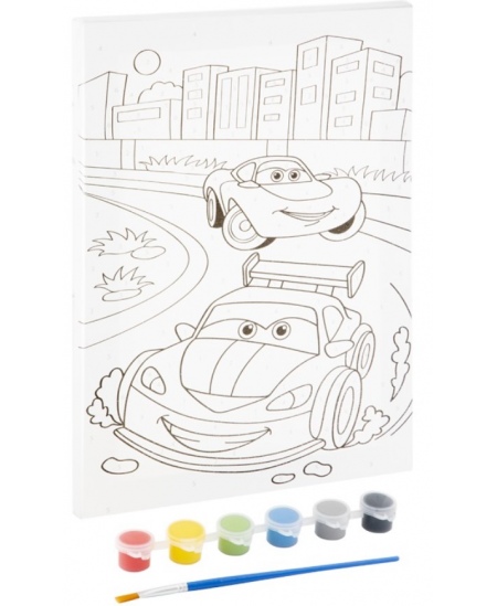 Krāsošanas pēc skaitļiem komplekts GRAFIX Mašīna, audekls, 29,7x19,5 cm