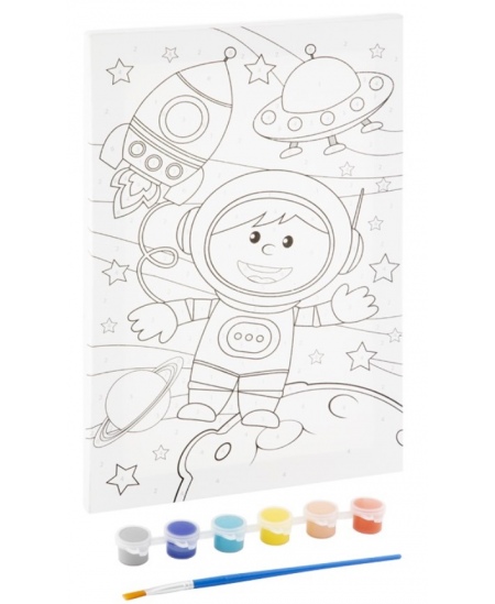 Gleznošanas pēc skaitļiem komplekts GRAFIX Kosmonauts, audekls, 29,7x19,5 cm