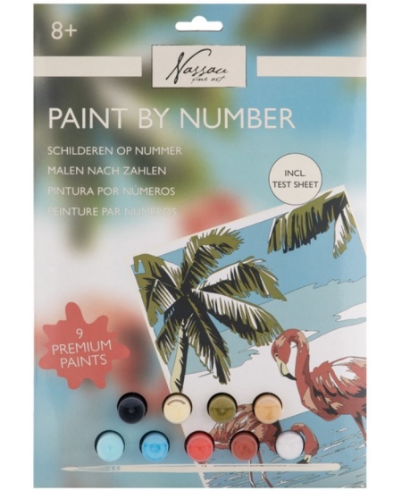 Krāsošanas pēc skaitļiem komplekts GRAFIX Flamingo, kartons, 33,5x23,8 cm