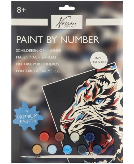 Krāsošanas pēc skaitļiem komplekts GRAFIX Tīģeris, kartons, 33,5x23,8 cm