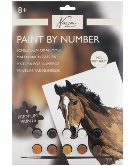 Krāsošanas pēc skaitļiem komplekts GRAFIX Zirgs, kartons, 33,5x23,8 cm