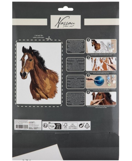 Krāsošanas pēc skaitļiem komplekts GRAFIX Zirgs, kartons, 33,5x23,8 cm