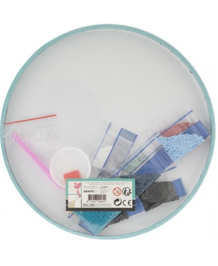 Dimantu mozaīka uz audekla GRAFIX Mandala, gaiši zila, 30 cm